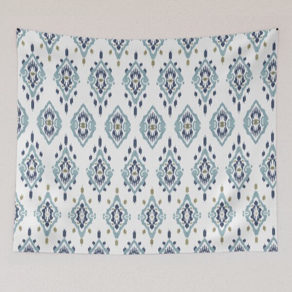 Item preview, Ikat Elegance: Light Blue Indian Style Motif designed and sold by Natji-Arts.