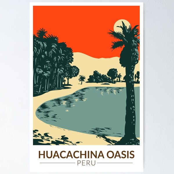 Item preview, Huacachina Peru Travel Art Vintage designed and sold by KrisSidDesigns.