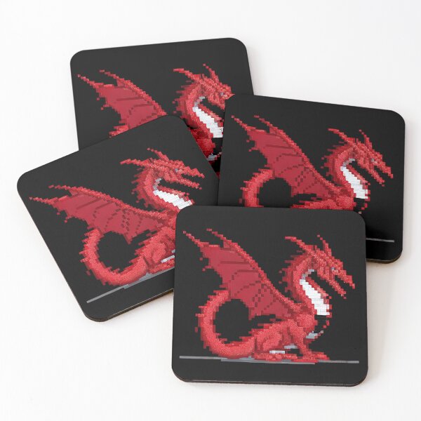 Item preview, Pixelated red dragon painting. Fantasy pixel art style. designed and sold by twisted-dot.