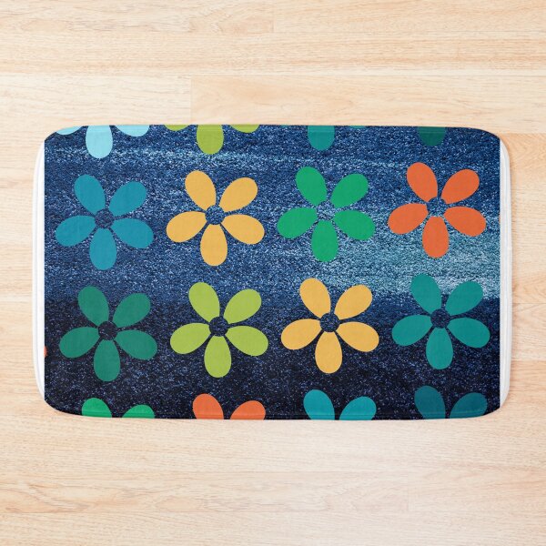 Item preview, Denim texture with colorful flowers designed and sold by Chirayu1111.