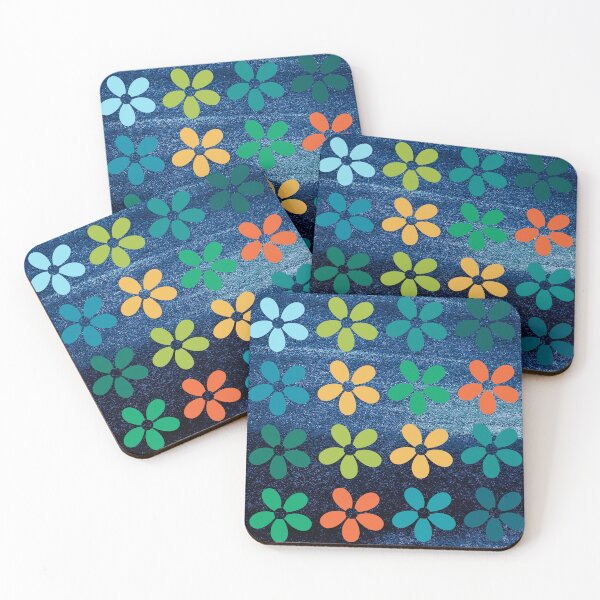 Item preview, Denim texture with colorful flowers designed and sold by Chirayu1111.