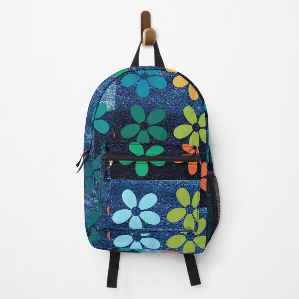 Item preview, Denim texture with colorful flowers designed and sold by Chirayu1111.