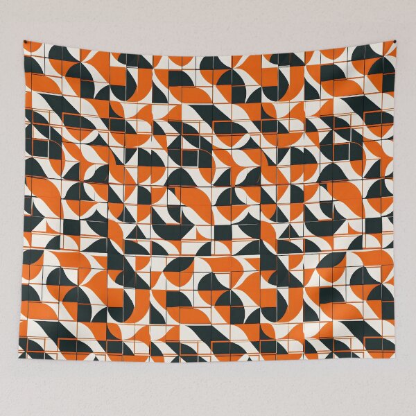 Item preview, Mid Century Modern Geometric Design in Black & Yellow  designed and sold by RichasDesigns.