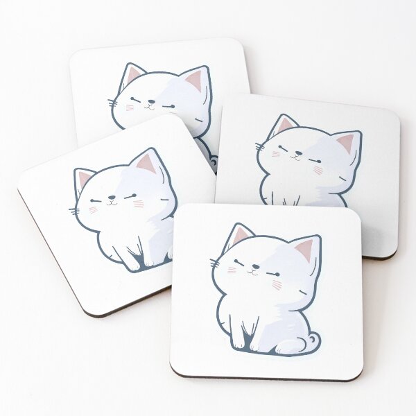 Item preview, White smiling cat flat vector desgin designed and sold by Digitalcipart.
