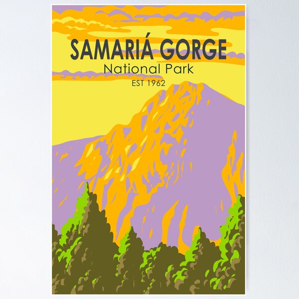 Item preview, Samaria Gorge National Park Greece Travel Art Vintage designed and sold by KrisSidDesigns.