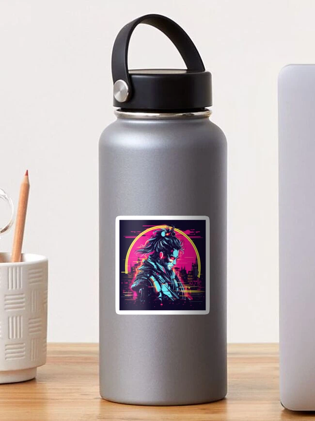 Thumbnail 1 of 3, Sticker, Cyber Samurai designed and sold by RiffraffDesigns.
