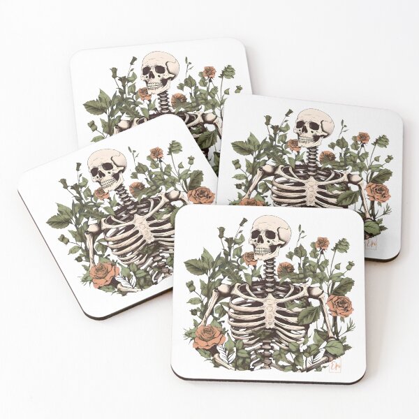 Item preview, Skeleton with rose flowers designed and sold by Hisirdoux.