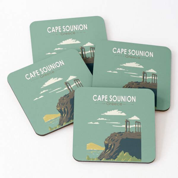Item preview, Cape Sounion Greece Travel Art Vintage designed and sold by KrisSidDesigns.