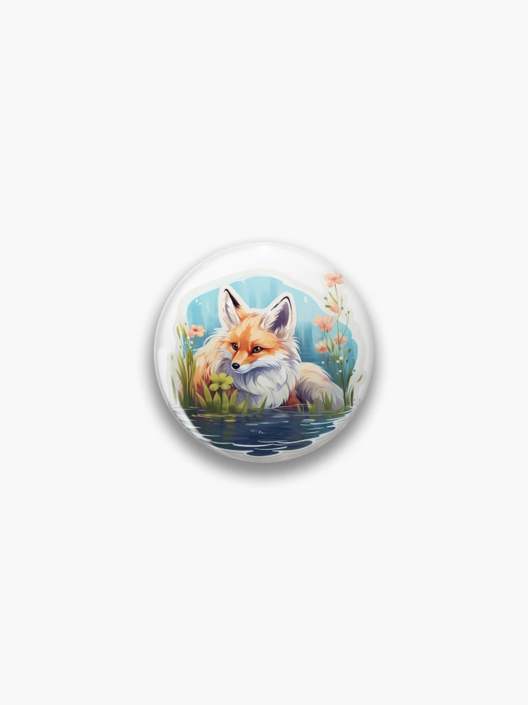 Aperçu 1 sur 3. Badge avec l'œuvre Waiting By The Pond créée et vendue par RiffraffDesigns.