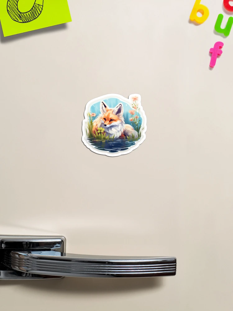 Aperçu 1 sur 3. Magnet avec l'œuvre Waiting By The Pond créée et vendue par RiffraffDesigns.