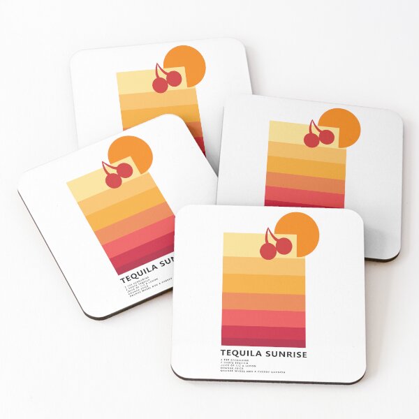 Item preview, Tequila Sunrise Cocktail Minimalist Modern Design designed and sold by ModernAndFunky.