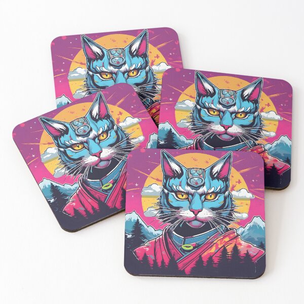 Item preview, fantasy samurai cat designed and sold by defpoint.