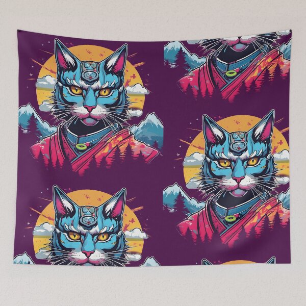 Item preview, fantasy samurai cat designed and sold by defpoint.
