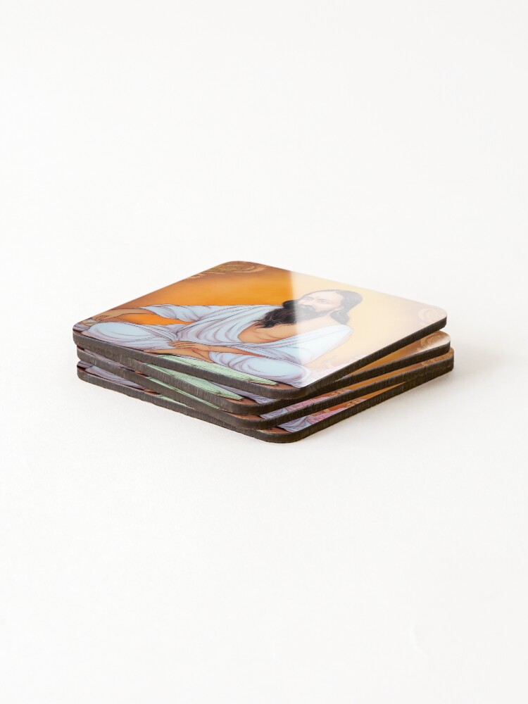 Thumbnail 4 of 5, Coasters (Set of 4), Guru Ravidas drawing designed and sold by ComicsFactory.