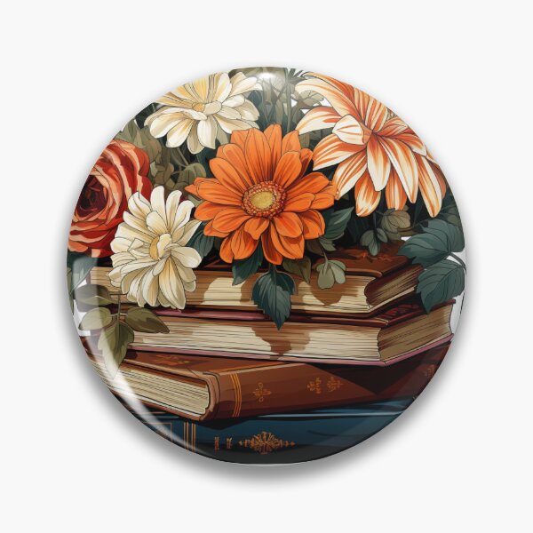 Item preview, Vintage Books and Flowers Painting Style designed and sold by Violetsandmugs.