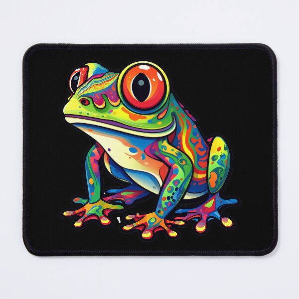Item preview, Cheerfully Focused Rainbow Color Frog Pretty Trippy Psychedelic Positive Thinker designed and sold by Vicki Noble Art.