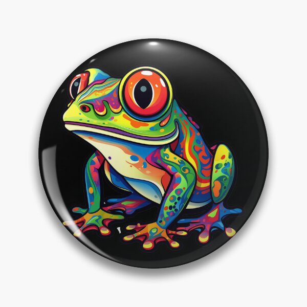 Item preview, Cheerfully Focused Rainbow Color Frog Pretty Trippy Psychedelic Positive Thinker designed and sold by Vicki Noble Art.