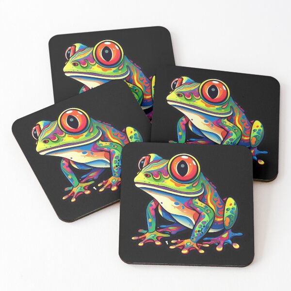Item preview, Cheerfully Focused Rainbow Color Frog Pretty Trippy Psychedelic Positive Thinker designed and sold by Vicki Noble Art.