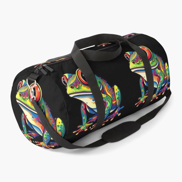 Item preview, Cheerfully Focused Rainbow Color Frog Pretty Trippy Psychedelic Positive Thinker designed and sold by Vicki Noble Art.
