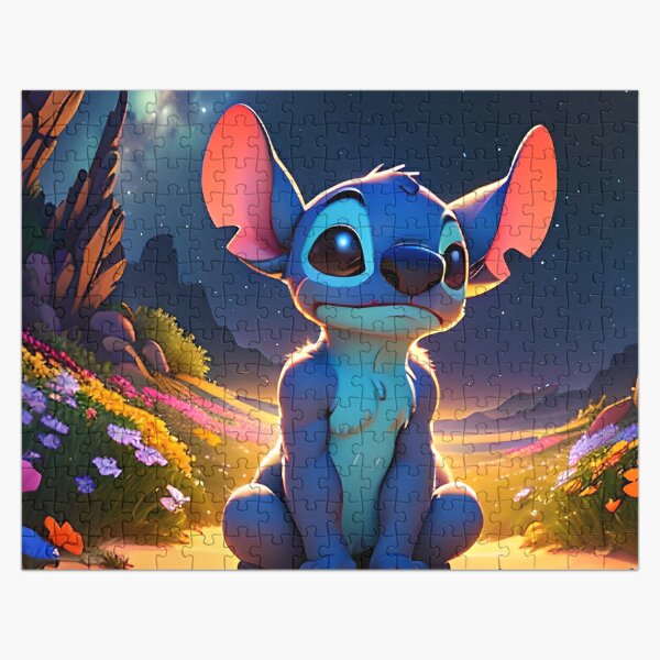 Stitch and The Butterfly Puzzle Board Games Lilo and Stitch Oil Painting  Style Unique Design Jigsaw