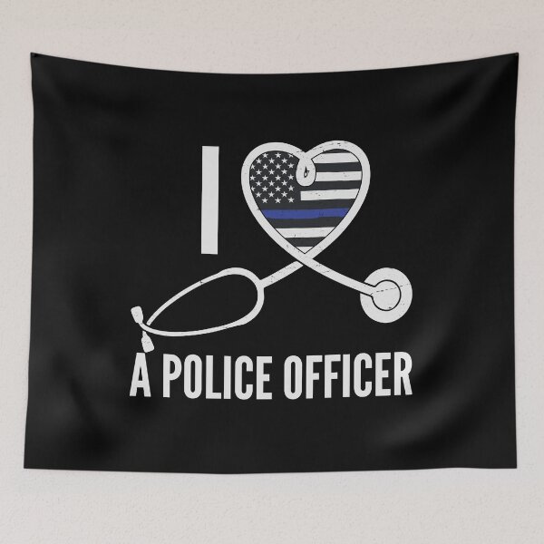Item preview, I Love A Police Officer Nurse Healthcare Nursing Clinic Cop Support Awareness designed and sold by hnwc.