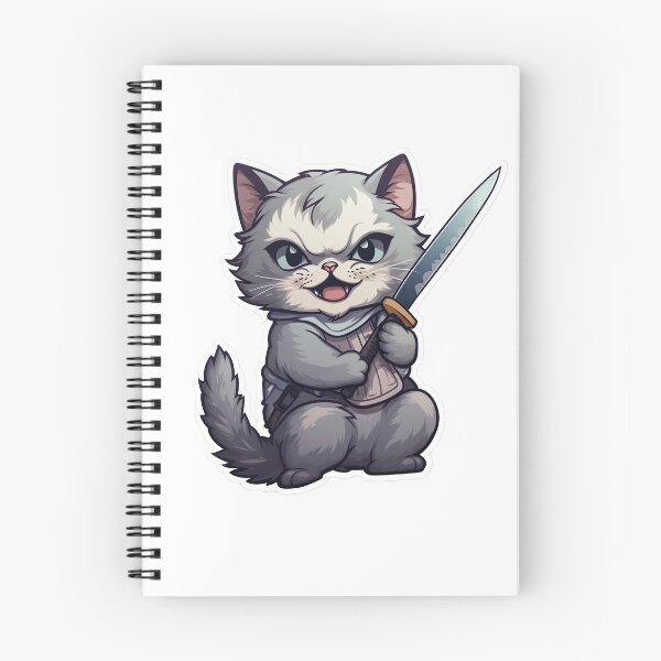 Aperçu de l'œuvre Chat mignon avec un couteau créée et vendue par InkCreato.