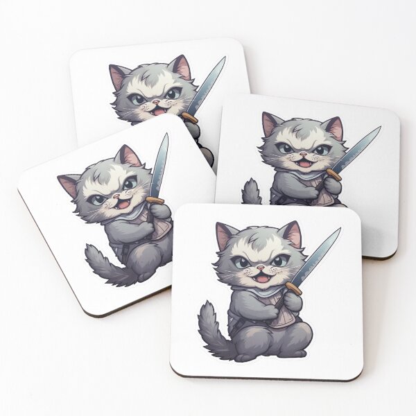 Item preview, Cute cat with knife designed and sold by InkCreato.