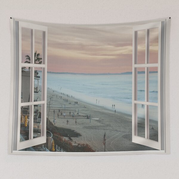 Item preview, San Diego Window View Sunset Tapestry  designed and sold by mbarimo7.
