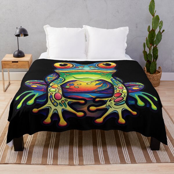 Item preview, Stargazing Rainbow Color Frog Pretty Positive Optimism Keeping their chin up designed and sold by Vicki Noble Art.