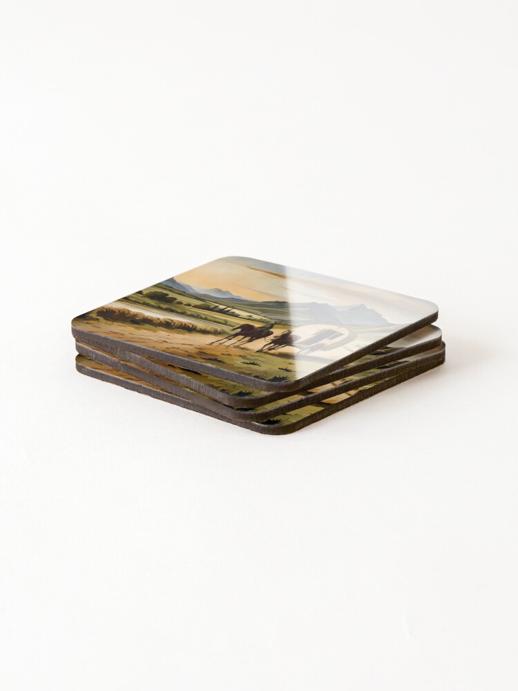 Thumbnail 4 of 5, Coasters (Set of 4), Abstract Rural Landscape designed and sold by Becooldesing.