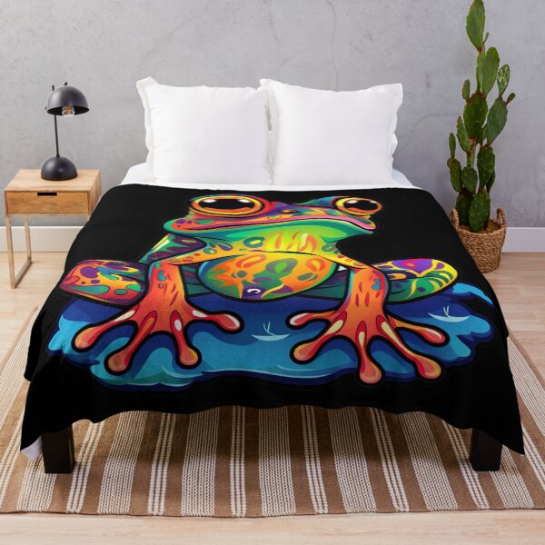 Item preview, Concerned Rainbow Color Frog Thinking Long and Hard about Something Important designed and sold by Vicki Noble Art.