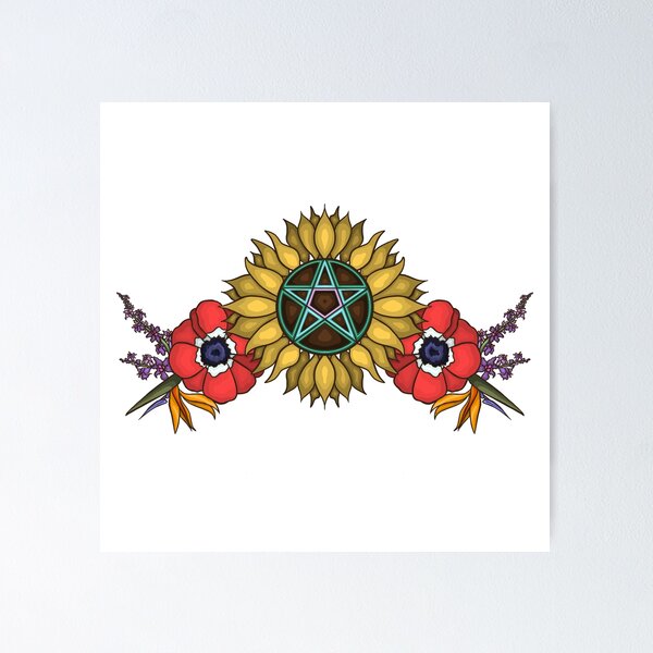 Item preview, Pentagon Sunflower and Surrounding Flowers  designed and sold by Cat-Clawz.