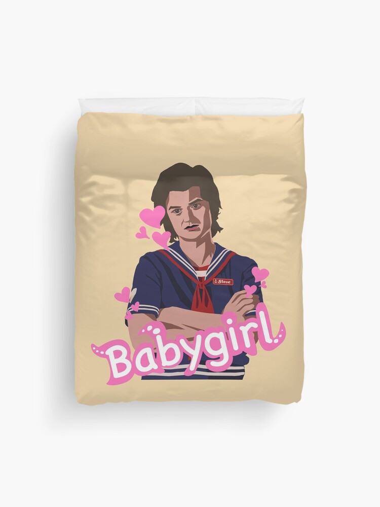Thumbnail 1 of 2, Duvet Cover, Steve Harrington babygirl stranger things season 3 designed and sold by BabygirlDesign.