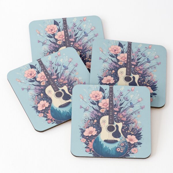 Item preview, Guitar and Floral Pattern Design: A Melody of Style | Buy Now designed and sold by JOY STORE 45.