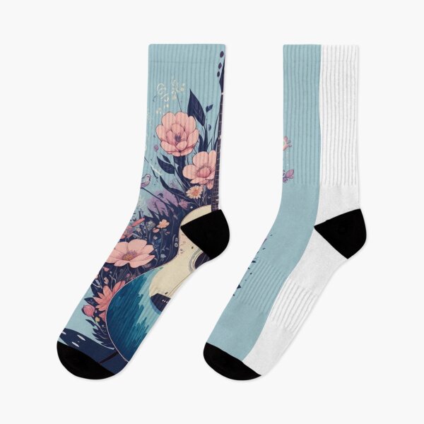 Item preview, Guitar and Floral Pattern Design: A Melody of Style | Buy Now designed and sold by JOY STORE 45.