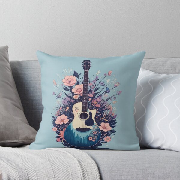 Item preview, Guitar and Floral Pattern Design: A Melody of Style | Buy Now designed and sold by JOY STORE 45.