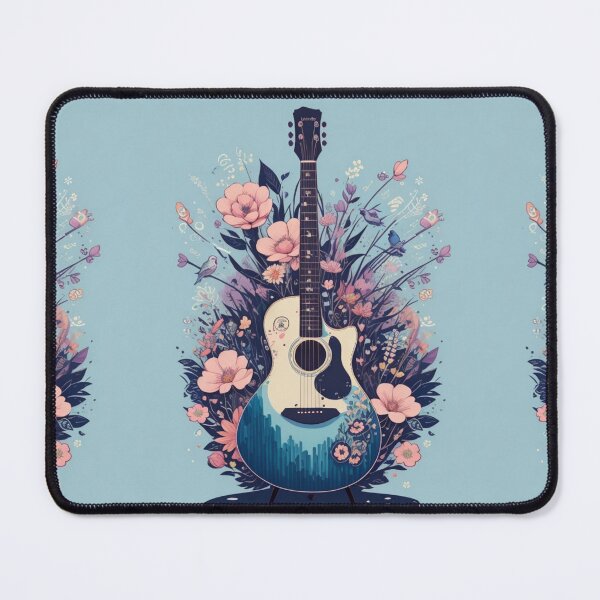 Item preview, Guitar and Floral Pattern Design: A Melody of Style | Buy Now designed and sold by JOY STORE 45.