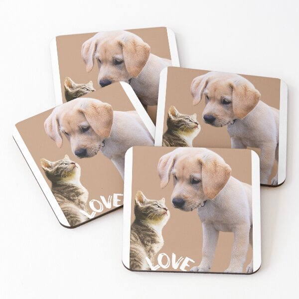 Item preview, Dog and cat looking at each other. designed and sold by New-Art23.