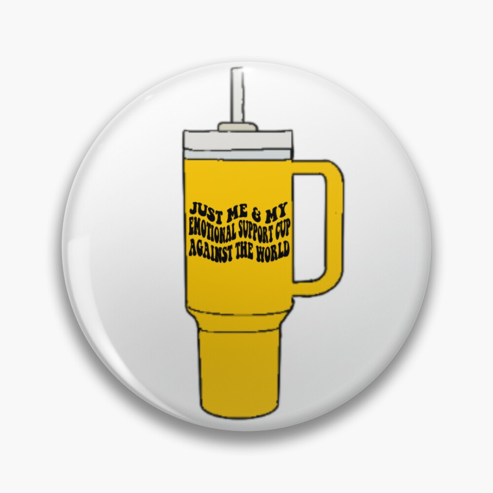 emotional support cup (Stanley yellow) Sticker for Sale by gintherealworld