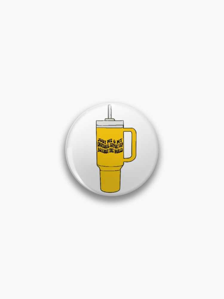 emotional support cup (Stanley yellow) Sticker for Sale by gintherealworld