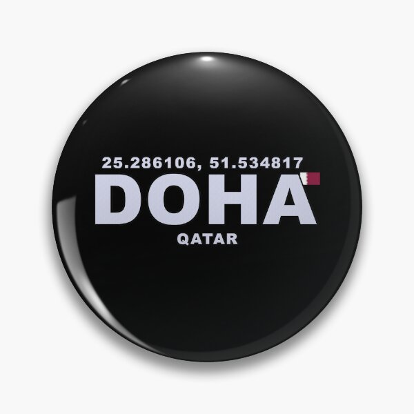 Item preview, Doha Qatar with Coordinates and Small Flag designed and sold by Gevover.