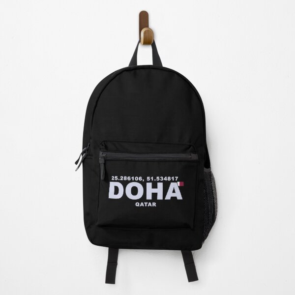 Item preview, Doha Qatar with Coordinates and Small Flag designed and sold by Gevover.