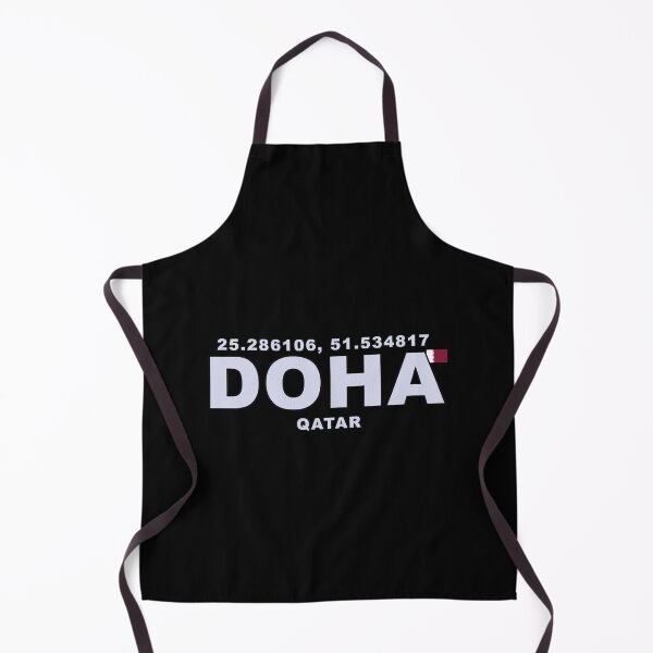 Item preview, Doha Qatar with Coordinates and Small Flag designed and sold by Gevover.
