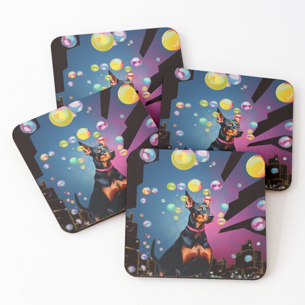 Item preview, Natural Ear Doberman with Bubbles designed and sold by Filmharmony.