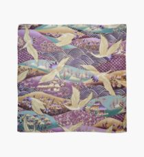 Japanese Crane kimono style embroidered pattern Scarf