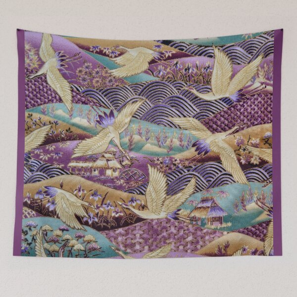 Item preview, Japanese Crane kimono style embroidered pattern designed and sold by RaionKeiji.