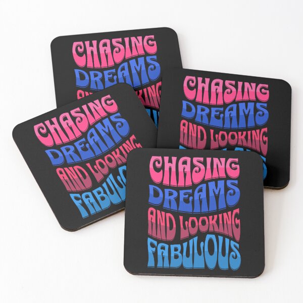 Item preview, Chasing Dreams And Looking Fabulous Vibrant Pink Blue Quote designed and sold by SassyArtistry.