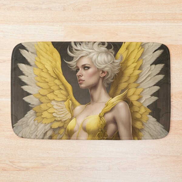 Item preview, Beautiful blonde haired angel in a gold body suit with cream and gold wings designed and sold by SirenSeventyOne.