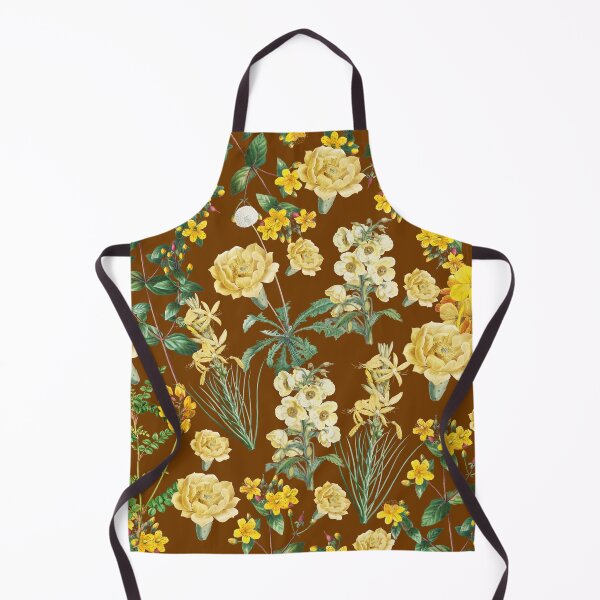 Artikelvorschau, Wiederbelebung der Jugendstil-Blumenwelt mit einem zeitgenössischen Touch: Gelbe Blumen auf Braun entworfen und verkauft von IraNiva.