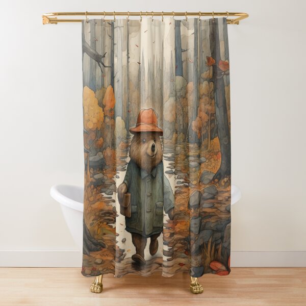 Disover mr bear strolling | Shower Curtain